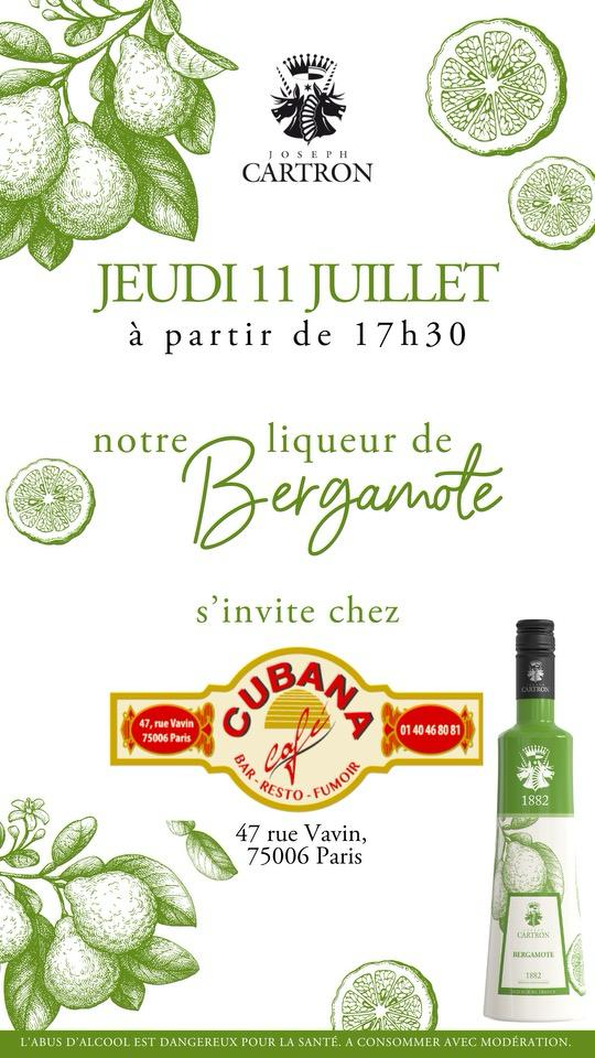 Liqueur de Bergamote Joseph Cartron. dégustation au Cubana Café le 11 juillet 2024