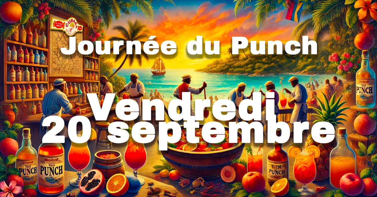 affiche de la journée du punch au Cubana Café le vendredi 20 septembre 2024