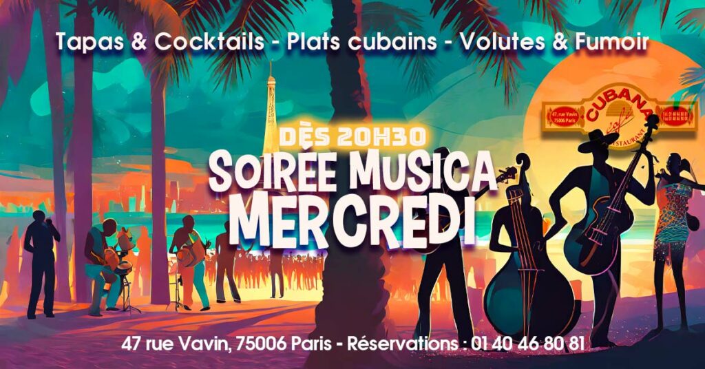 Affiche des concerts du mois de novembre 2024 au Cubana Café